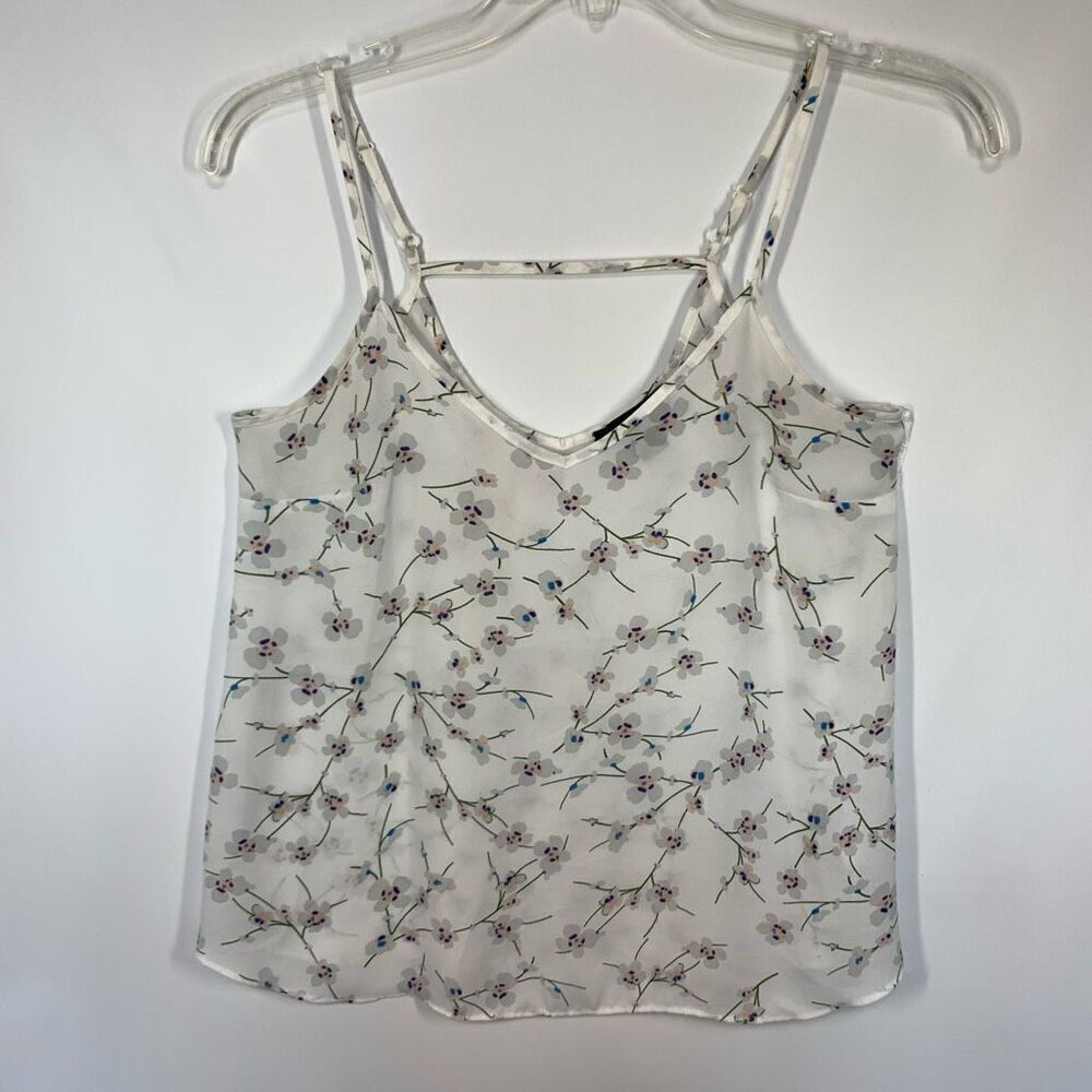 Atmosphere Women's Floral Allover Print V-Neck Camisole White Size Small